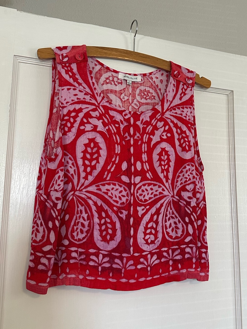 Rose & Olive Red and Pink Floral Tank Top